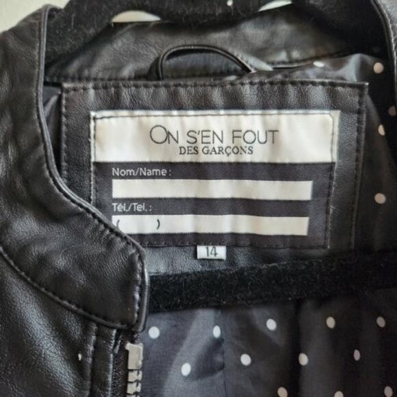 Sz14 On s'en fout des garçons faux-leather jacket (Girls 14) 🇨🇦 - Picture 3 of 10